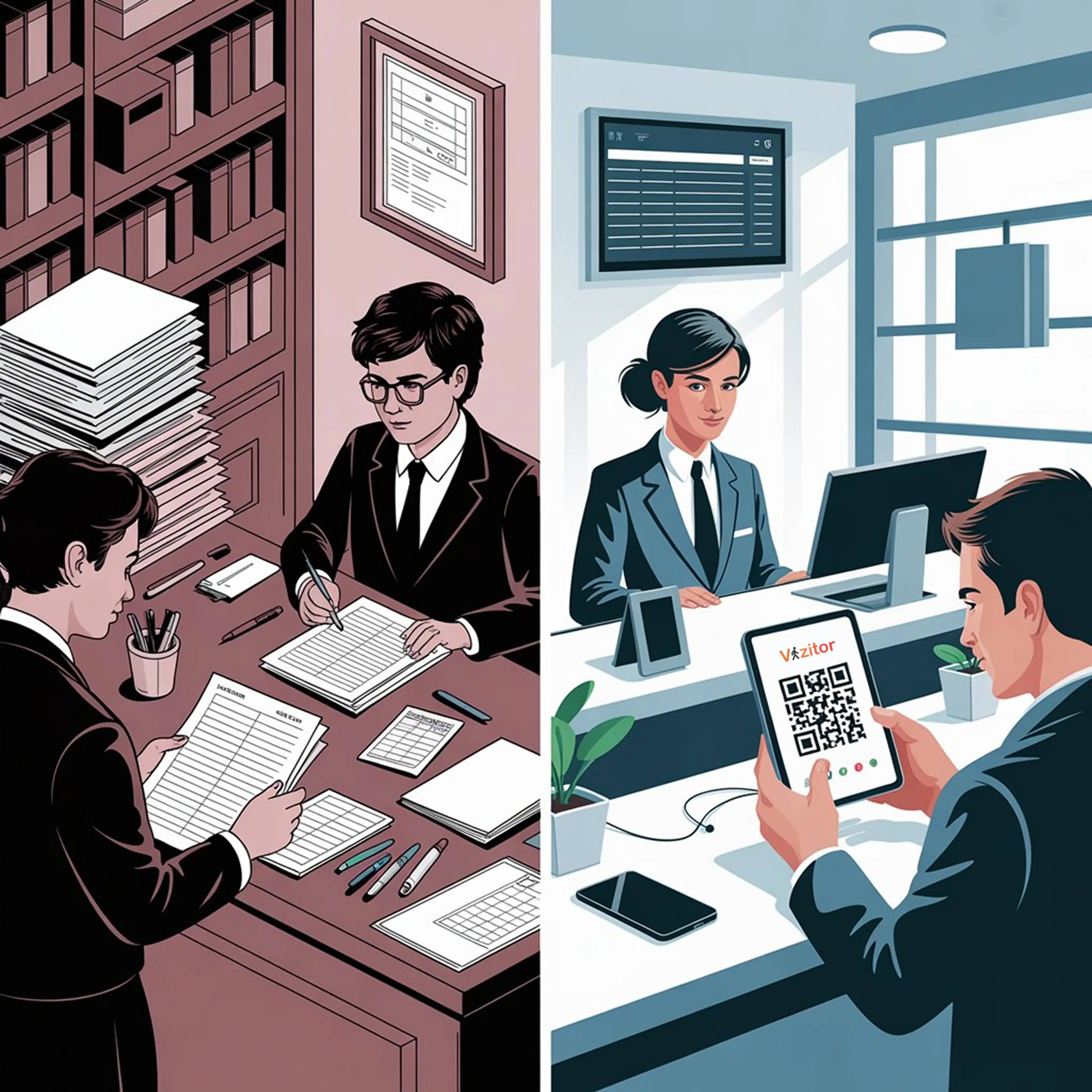 Vizitor vs. Manual Logbooks | Modern Office Security Compared