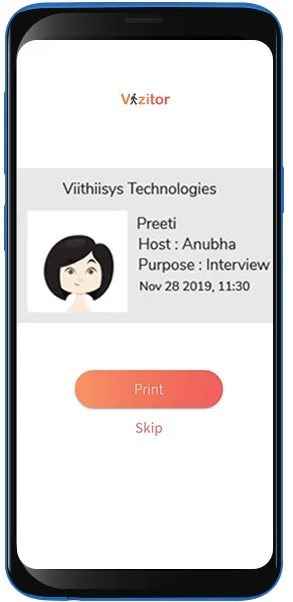 Automatic visitor badge printing
